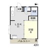 プランドール西市 1LDKの間取り