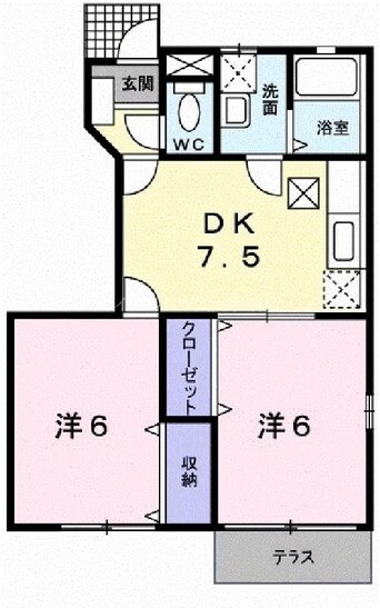 間取図 シェル　ブール　Ｂ