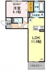 ソフィヤ　コンフォール 1LDKの間取り