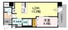 アルカンシエル 1LDKの間取り