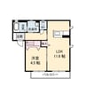 カーサ・陶ノ藏　壱番館 1LDKの間取り