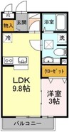 Comodo　Gione　A棟 1LDKの間取り
