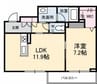 グランヴェール辰巳 1LDKの間取り