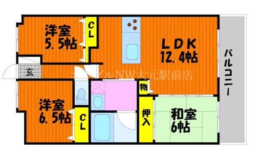 間取図 アルファスマート庭瀬駅前