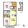 サウスアヴェニュー 2LDKの間取り