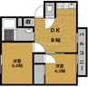 A APARTMENT NISHIICHI 2DKの間取り