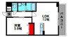 Flats豊成 1LDKの間取り