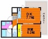 ハアラン高柳 1LDKの間取り
