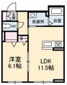 ブルーム津島福居 1LDKの間取り