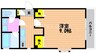 アルファ東古松 1Kの間取り