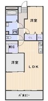 岡山スタービル 2LDKの間取り