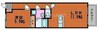 ライリヘル 1LDKの間取り