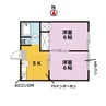 岡田アパート 2DKの間取り