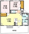 D-room大福 2LDKの間取り