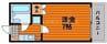 新保マンション 1Kの間取り