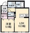エストガーデン青江 1LDKの間取り