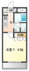 ラヴィアンローズ 1Kの間取り