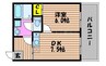 エルパレス撫川 1LDKの間取り