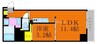8Leaf大元 1LDKの間取り