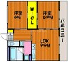 ハアラン御南 2LDKの間取り