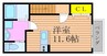 トスカ北方　A 1Rの間取り