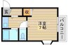 コスモクィーン鹿田 1Kの間取り