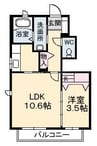 リヴァージュ 1LDKの間取り