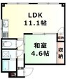 エスコ桑田マンションⅡ 1LDKの間取り