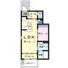 ラ・ベルコリーヌＢ 1LDKの間取り