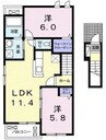 サニーゆうＮ 2LDKの間取り