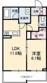 シャーメゾンプライム 1LDKの間取り