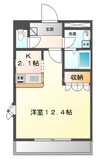 フェアリー壱の口Ａ 1Kの間取り