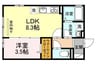 D-room Luxury 2nd 1LDKの間取り