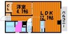 ミルフルール 1LDKの間取り