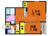 サンフォレスト大元駅前 1LDKの間取り