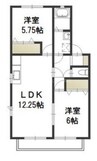 アヴニール福富 2LDKの間取り