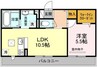 グランド　ソレイユ　B棟 1LDKの間取り