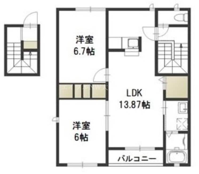間取図 ハピネス　B棟