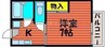 スカイコート 1Kの間取り