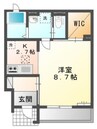 プランドールテラス 1Kの間取り
