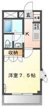 ラヴィアンローズ 1Kの間取り