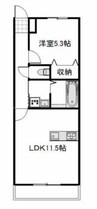 エアフォルク 1LDKの間取り