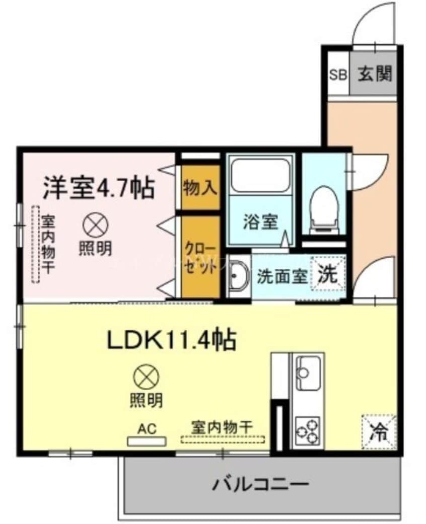 間取図 ジーヴル東古松