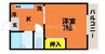 メゾンミヤモト 1Kの間取り