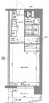 福富GRADEマンション 1Kの間取り
