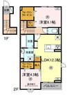 ソレイユ　Ｂ棟 2LDKの間取り