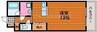 ラフィネ西之町 1Rの間取り