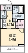 エステイ学南町 1Kの間取り