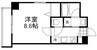 月光岡山市役所前 1Kの間取り