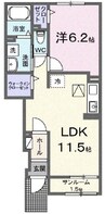 ビオルネ 1LDKの間取り